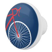 Bouton De Porte En Céramique Vélo rouge et blanc (Droite)