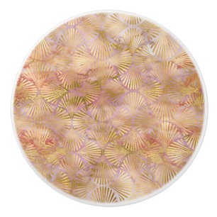 BOUTON DE PORTE EN CÉRAMIQUE VENTILATEUR EN MARBRE OR RETRO PERSONNALISÉ