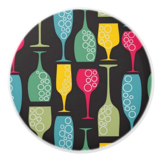 Bouton De Porte En Céramique Verre à vin (Devant)