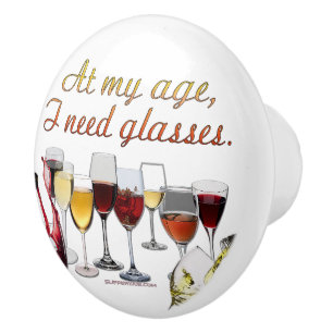 Bouton De Porte En Céramique Verres à vin SlipperyJoe's jeu de mots coquin roug