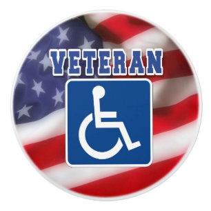 Bouton De Porte En Céramique Vétéran handicapé invalide USA