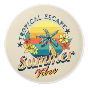 Bouton De Porte En Céramique Vibes d'été - Saut tropical