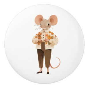 Bouton De Porte En Céramique Vie dans Mice Town Series # 6 Tirage en céramique