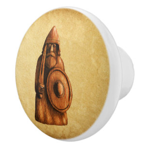 Bouton De Porte En Céramique Viking rustique