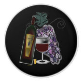 Bouton De Porte En Céramique Vin et raisins (Devant)