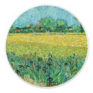 Bouton De Porte En Céramique Vincent van Gogh - Champ avec Iris près d'Arles