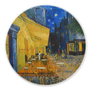Bouton De Porte En Céramique Vincent van Gogh - Terrasse de café la nuit
