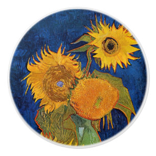 Bouton De Porte En Céramique Vincent van Gogh - Vase avec cinq tournesols