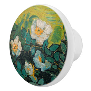 Bouton De Porte En Céramique Vincent Van Gogh Wild Rose Art Floral Vintage