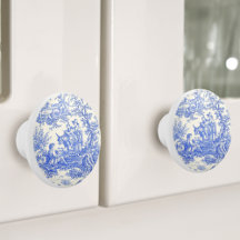 Vintage bleu toile de jouy imprimé