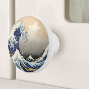 Bouton De Porte En Céramique vintage japanese ukiyo e the great water