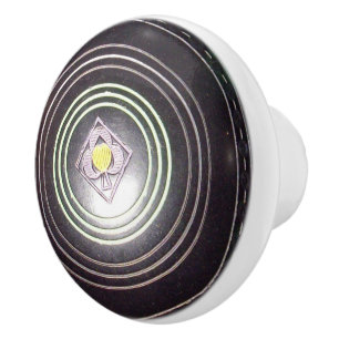 Bouton De Porte En Céramique Vintage Noir Boule de Pelouse Céramique Draw Knob.