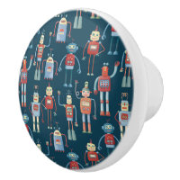 Vintage Retro Robot Motif Dark