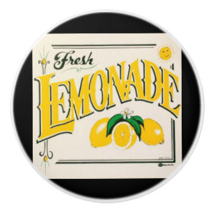 Bouton De Porte En Céramique Vintage signe citron fruits d'été