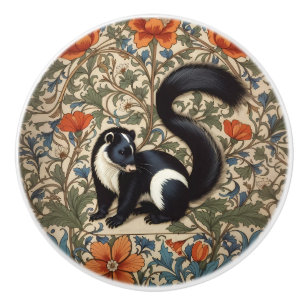 Bouton De Porte En Céramique Vintage Skunk Inspiré de William Morris