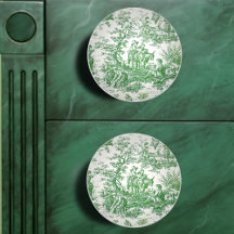 Vintage vert toile de jouy imprimé