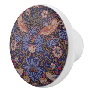 Bouton De Porte En Céramique Vintage William Morris Strawberry Thief