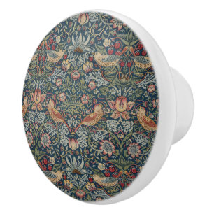 Bouton De Porte En Céramique Vintage William Morris Strawberry Thief