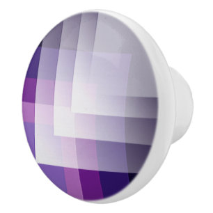 Bouton De Porte En Céramique Violet et blanc