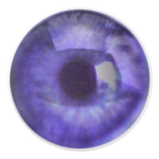 Bouton De Porte En Céramique Violet Eyeball (Devant)
