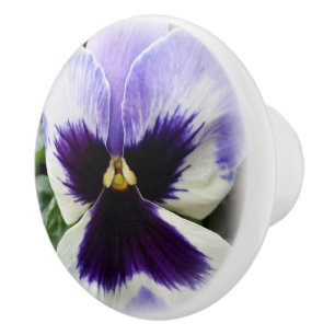 Bouton De Porte En Céramique violet profond sur blanc