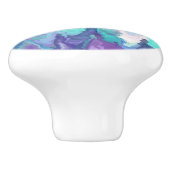 Bouton De Porte En Céramique Violet, Turquoise et Turquoise Abstrait (Côté)