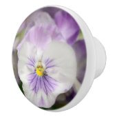 Bouton De Porte En Céramique Violons Violets Et Blancs (Droite)