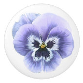 Bouton De Porte En Céramique Visage de Pansy pourpre (Devant)
