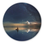 Bouton De Porte En Céramique Voile vers les nuages (Devant)