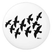 Bouton De Porte En Céramique Vol de pigeons (Devant)