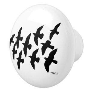 Bouton De Porte En Céramique Vol de pigeons