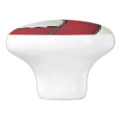 Bouton De Porte En Céramique Volley-ball rouge foncé et blanc 🏐 (Côté)