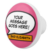 Bouton De Porte En Céramique Votre message Voix Bubble Amusant Retro Comique Li (Droite)