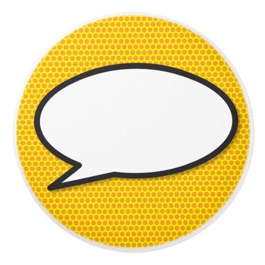 Bouton De Porte En Céramique Votre message Voix Bubble Amusant Retro Comique Li (Devant)