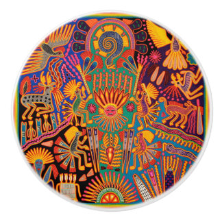 Bouton De Porte En Céramique Voyage tribal maya mexicain de Boho d'art d'Oaxaca