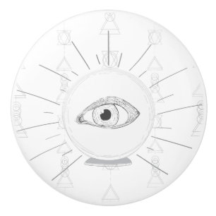 Bouton De Porte En Céramique Voyant de voyant Fortune Yeux Esotérique Crystal B