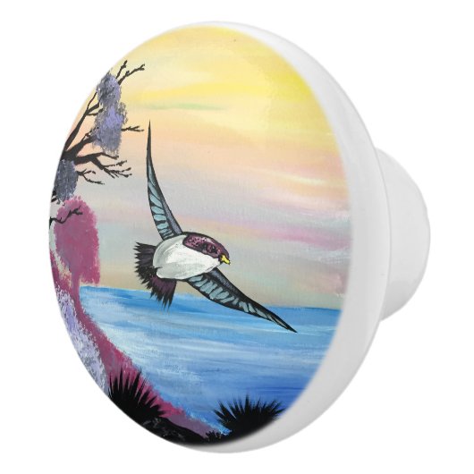 Bouton De Porte En Céramique Vue Oiseaux (Droite)