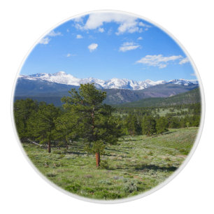 Bouton De Porte En Céramique Vue panoramique des montagnes Rocheuses