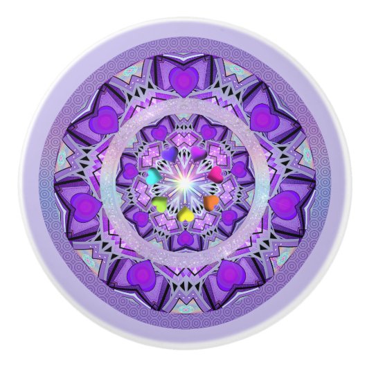 Bouton De Porte En Céramique W2 pourpre (Devant)