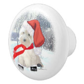 Bouton De Porte En Céramique West Highland White Terrier (Droite)