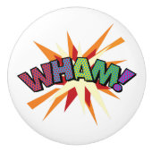 Bouton De Porte En Céramique WHAM Fun Retro Comic Book Pop Art (Devant)