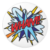 Bouton De Porte En Céramique WHAM Fun Retro Comic Book Pop Art (Devant)