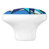 Bouton De Porte En Céramique WHAM Fun Retro Comics (Côté)