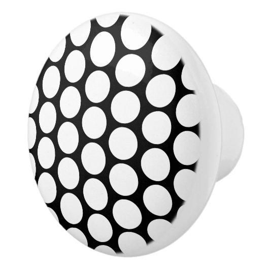 Bouton De Porte En Céramique White Polka Dot Design (Droite)