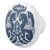 Bouton De Porte En Céramique William De Morgan Blue Griffins Ceramic Pull (Droite)
