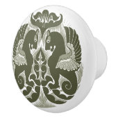 Bouton De Porte En Céramique William De Morgan Green Griffins Ceramic Pull (Droite)