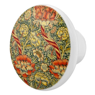 Bouton De Porte En Céramique William * Morris African Marigold Flowers