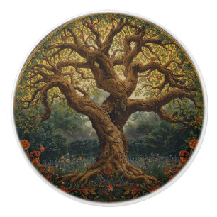 Bouton De Porte En Céramique William Morris Arbre de Vie Vintage Préraphaélite