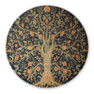 Bouton De Porte En Céramique William Morris Arbre de Vie Vintage Préraphaélite