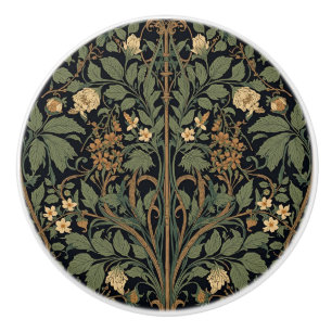 Bouton De Porte En Céramique William Morris Blackthorn Art Nouveau floral